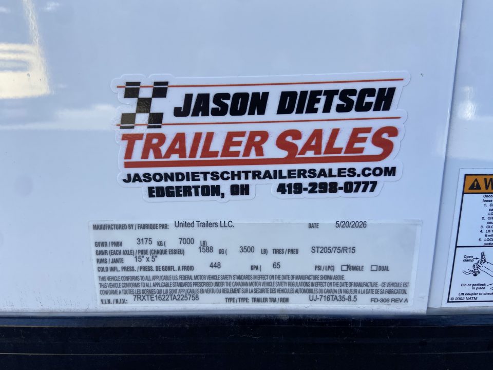 New United UJ-7X16 Enclosed Trailer AMERICA 250