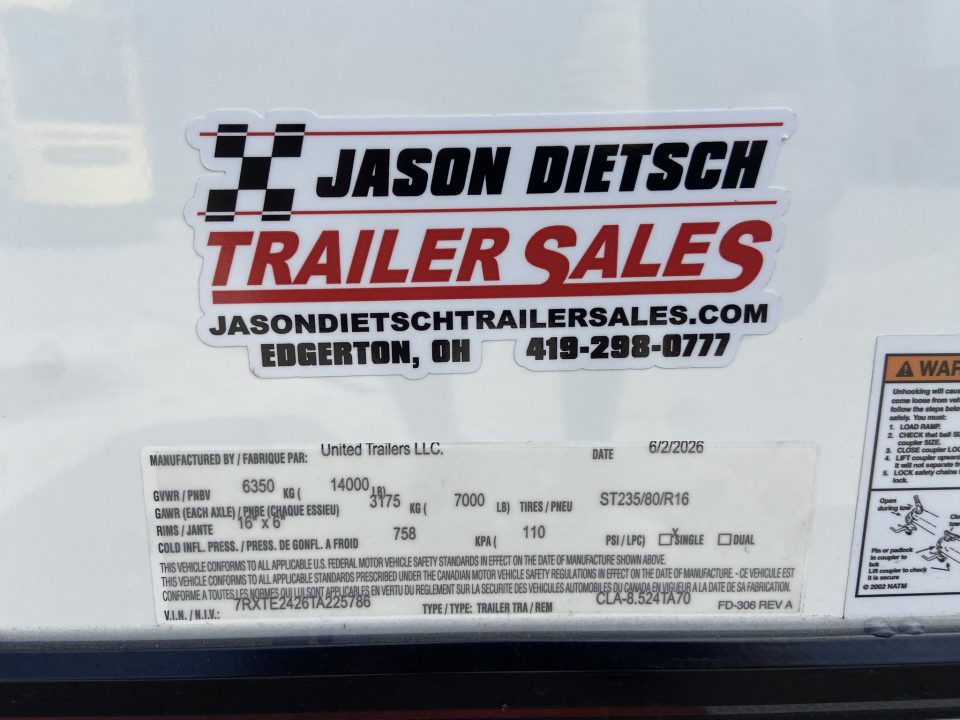 New 2026 United Trailers CLA-8.5X24 Car Racing Trailer