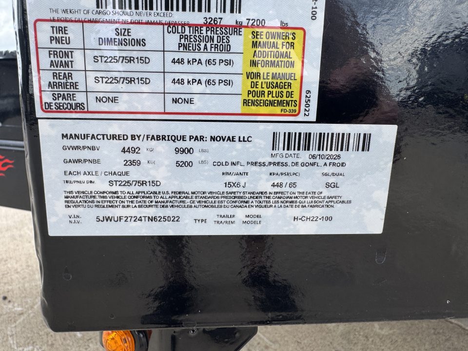 New 2026 H&H Trailers CH22 Equipment Trailer