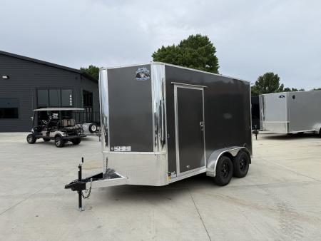 New 2027 Bighorn R&M 7x12 + 2’V TALL SUPERIOR QUALITY Rear Ramp Enclosed Cargo Trailer