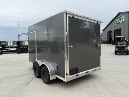 New 2027 Bighorn R&M 7x12 + 2’V TALL SUPERIOR QUALITY Rear Ramp Enclosed Cargo Trailer