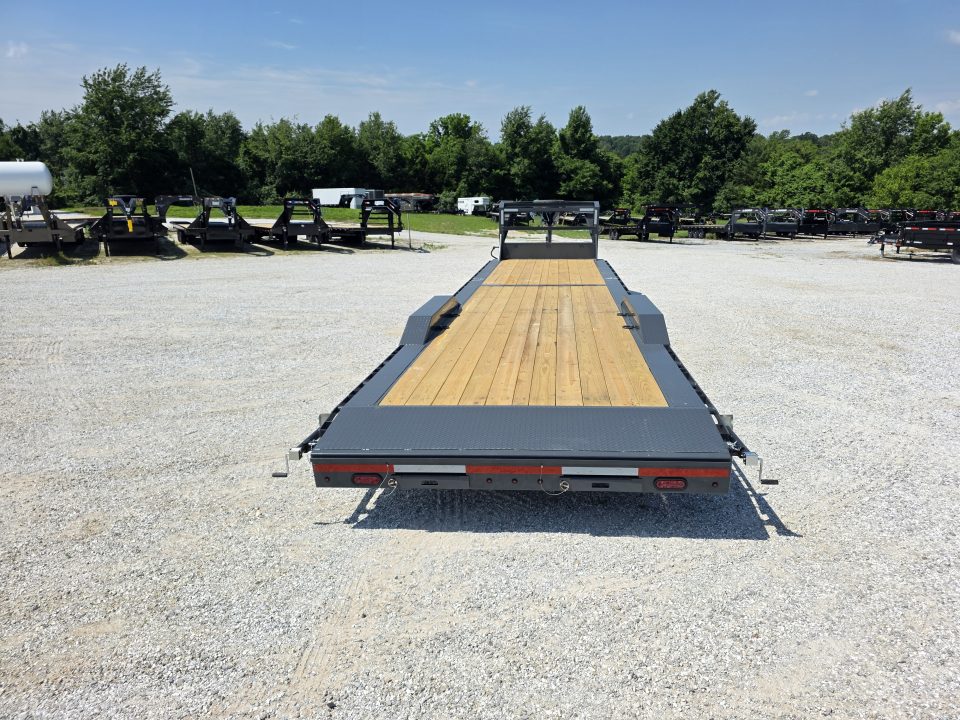 New 2026 Lamar 102X36 TANDEM 14K GOOSENECK LO-BOY CAR HAULER W/7K AXLES 2' STEEL DOVE 17.5"/16PLY & SLIDEOUT RAMPS