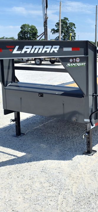 New 2026 Lamar 102X36 TANDEM 14K GOOSENECK LO-BOY CAR HAULER W/7K AXLES 2' STEEL DOVE 17.5"/16PLY & SLIDEOUT RAMPS