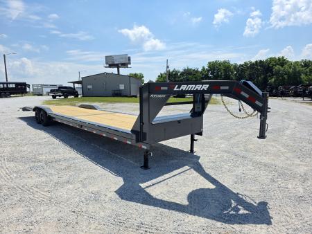 New 2026 Lamar 102X36 TANDEM 14K GOOSENECK LO-BOY CAR HAULER W/7K AXLES 2' STEEL DOVE 17.5 /16PLY & SLIDEOUT RAMPS