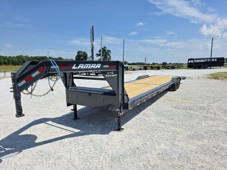 New 2026 Lamar 102X36 TANDEM 14K GOOSENECK LO-BOY CAR HAULER W/7K AXLES 2' STEEL DOVE 17.5"/16PLY & SLIDEOUT RAMPS