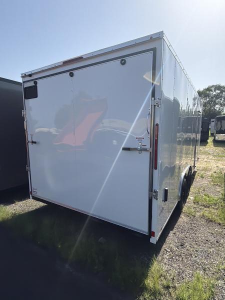New 2026 Pace American 8.5 X 20 Outback DLX Flat Top V-Nose Car Hauler 10K (White)