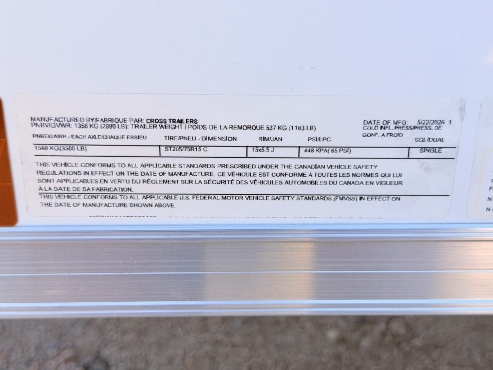 New 2026 Cross Trailers 4.5-10-1.5V Enclosed 3K GVWR