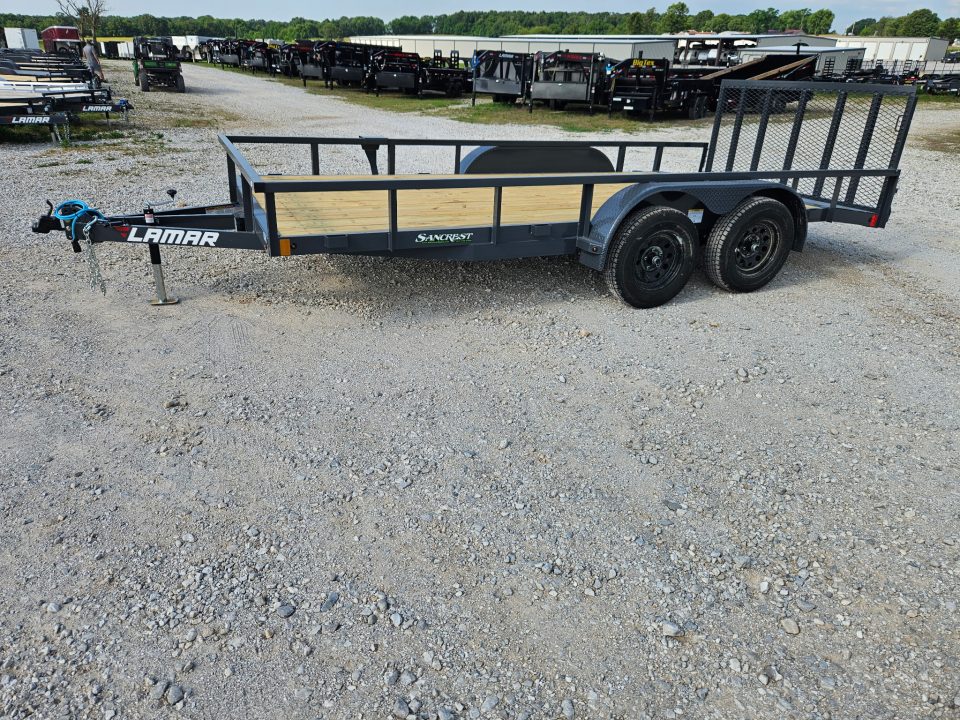 New 2026 Lamar 83X16 TANDEM 7K TUBETOP UTILITY W/2' STEEL DOVE & 3' SPRING GATE