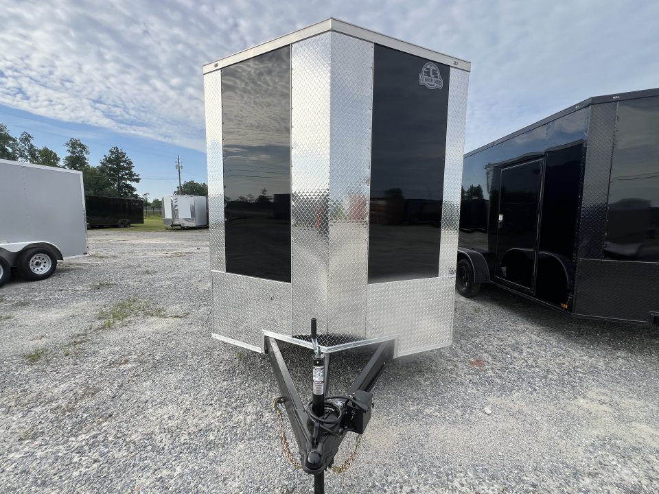 New 2027 Titanium 7x16TA Cargo / Enclosed Trailer Black Polycore Cargo / Enclosed Trailer /Spoiler & Lights / Extended Tongue
