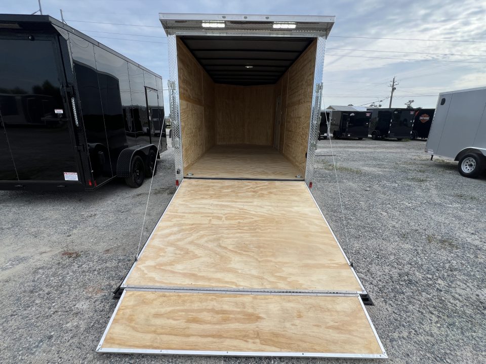New 2027 Titanium 7x16TA Cargo / Enclosed Trailer Black Polycore Cargo / Enclosed Trailer /Spoiler & Lights / Extended Tongue