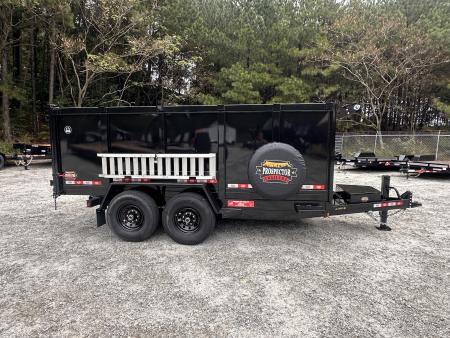 New 2026 Covered Wagon 7x14' Dump, 4' Sides, Ramps, Spare Tire
