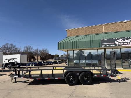 New #155653 2026 LAMAR U6 20 X 83 TANDEM AXLE HEAVY DUTY SQUARE TUBE TOP 14K UTILITY TRAILER W/ STAND UP RAMPS