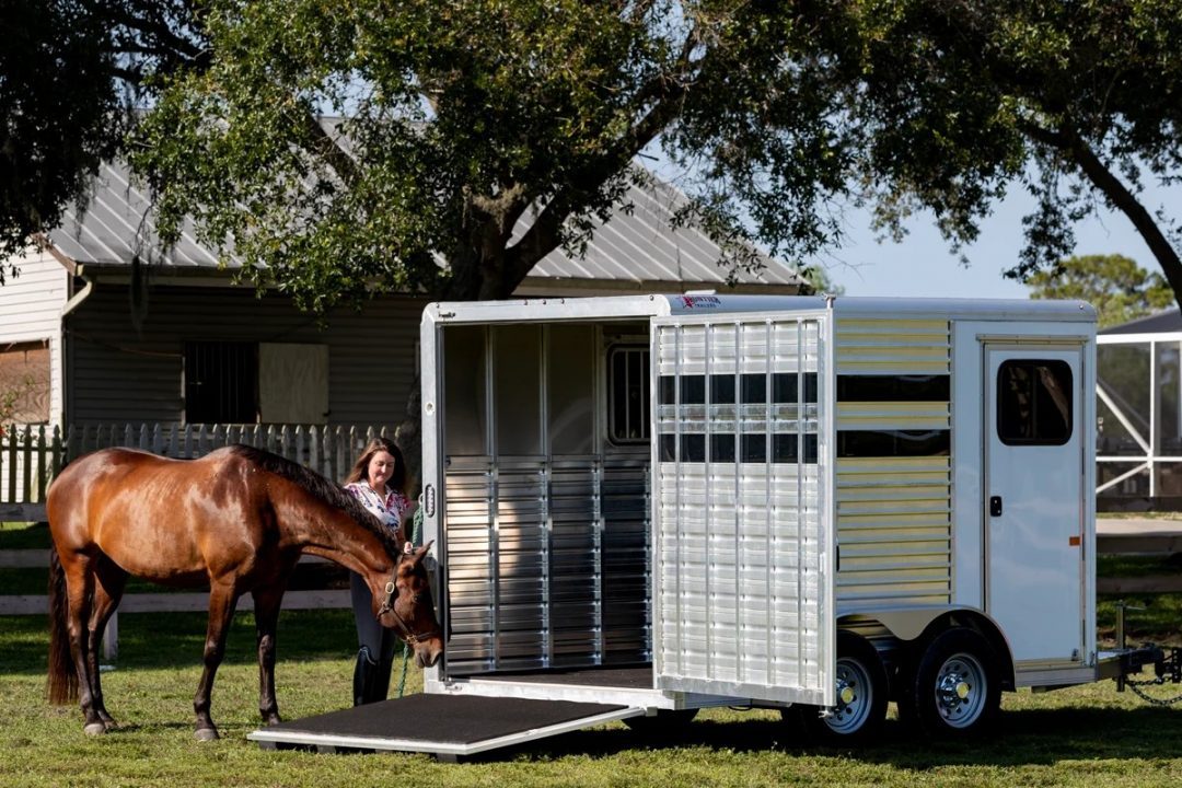 New 2026 Frontier Trailers 2 Horse Bumper Pull Extruded Aluminum Decking Trailer Horse Trailer