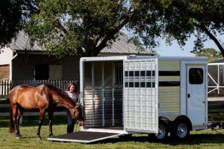 New 2026 Frontier Trailers 2 Horse Bumper Pull Extruded Aluminum Decking Trailer Horse Trailer