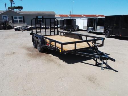 New 2026 J&C Trailers 77X12 Tandem Axle Utility Trailer / Channel Wrap Tongue / 2  Bulldog Coupler / Heavy Duty 4ft Ramp Gate / LED Lights / Electric Brakes