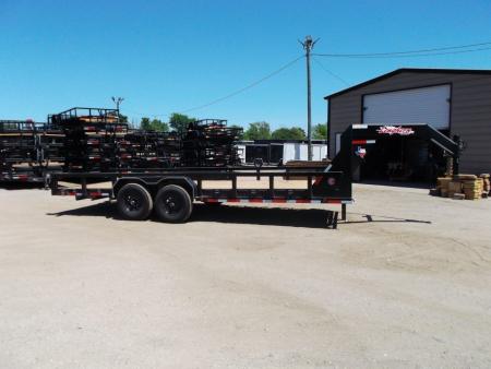 New 2026 Longhorn Trailers 83x20 Gooseneck 14K Utility Trailer / Lowboy Trailer / 7000# Axles / 3" Square Tubing / 5ft Heavy Duty Stow Away Ramps / LED Lights