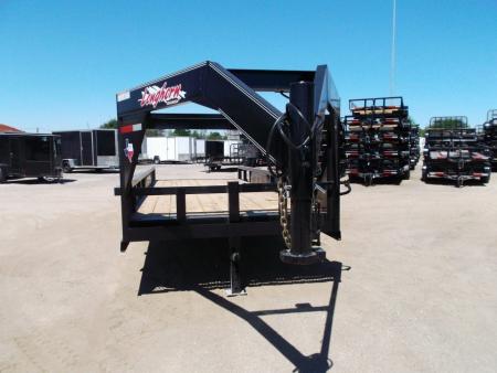 New 2026 Longhorn Trailers 83x20 Gooseneck 14K Utility Trailer / Lowboy Trailer / 7000# Axles / 3" Square Tubing / 5ft Heavy Duty Stow Away Ramps / LED Lights