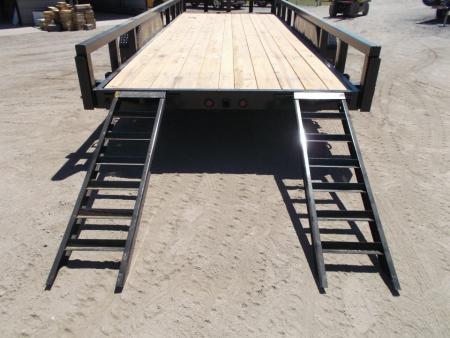 New 2026 Longhorn Trailers 83x20 Gooseneck 14K Utility Trailer / Lowboy Trailer / 7000# Axles / 3" Square Tubing / 5ft Heavy Duty Stow Away Ramps / LED Lights