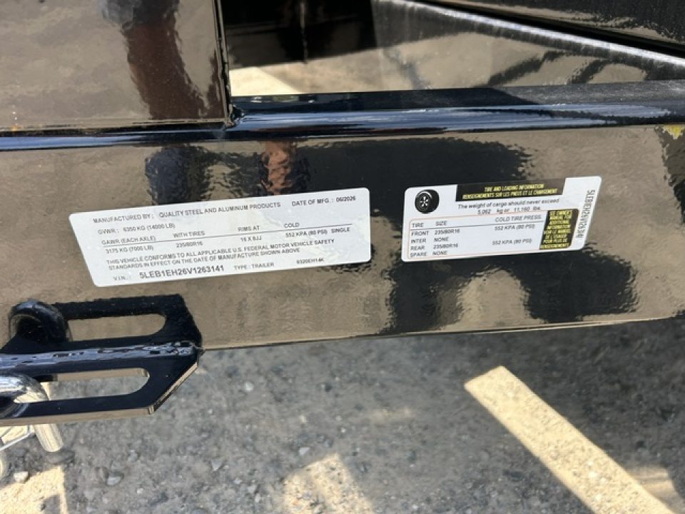 New 2026 Quality Steel and Aluminum 7X20 Power TILT Load , 14,000 lb. GVWR Equipment Trailer