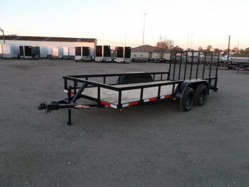 New 2026 Longhorn Trailers 83x14 Tandem Axle Utility Trailer / Lowboy Utility Trailer / 4ft Heavy Duty Ramp Gate / Electric Brakes / LED Lights
