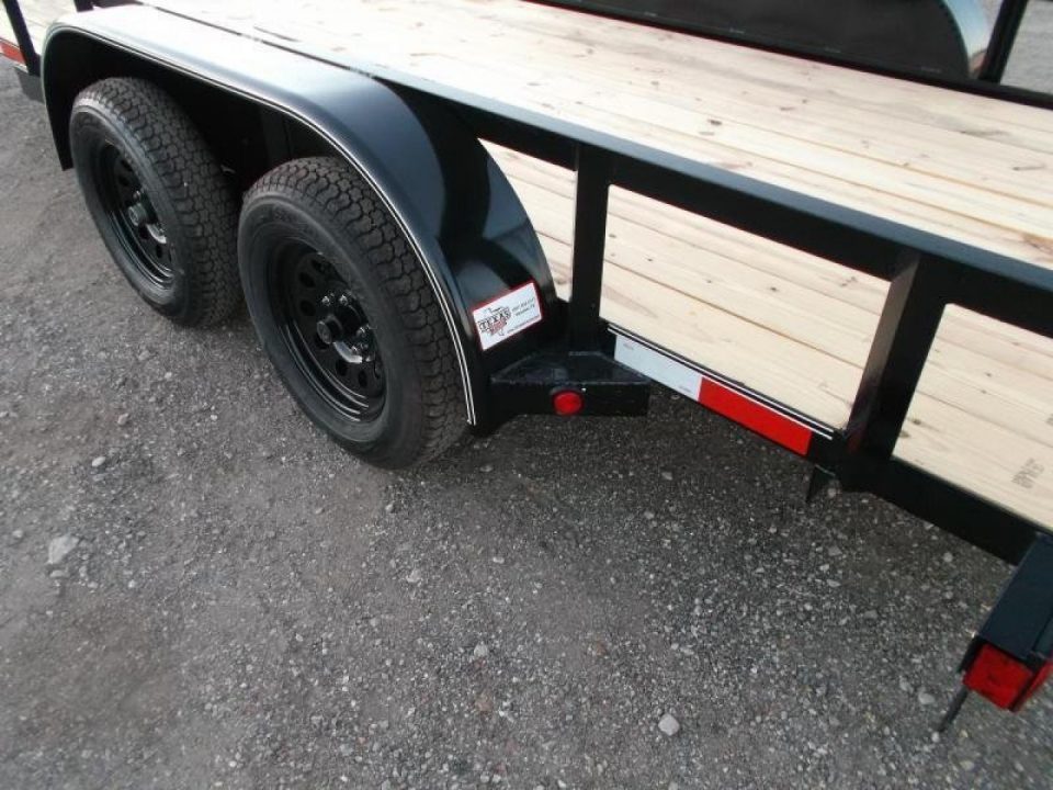 New 2026 Longhorn Trailers 83x14 Tandem Axle Utility Trailer / Lowboy Utility Trailer / 4ft Heavy Duty Ramp Gate / Electric Brakes / LED Lights