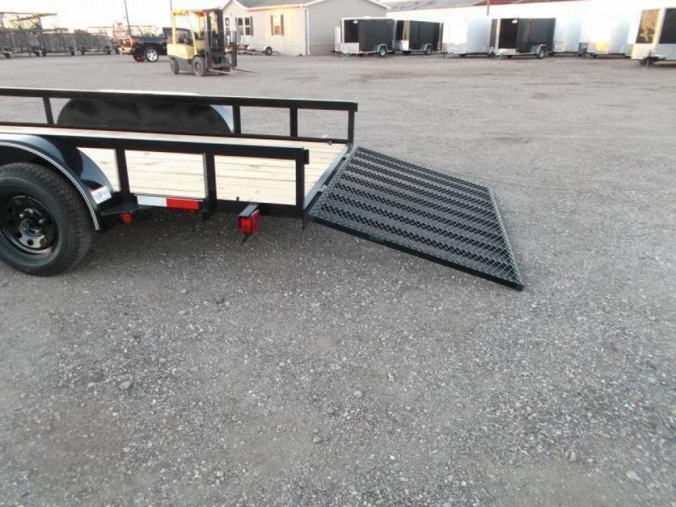 New 2026 Longhorn Trailers 83x14 Tandem Axle Utility Trailer / Lowboy Utility Trailer / 4ft Heavy Duty Ramp Gate / Electric Brakes / LED Lights