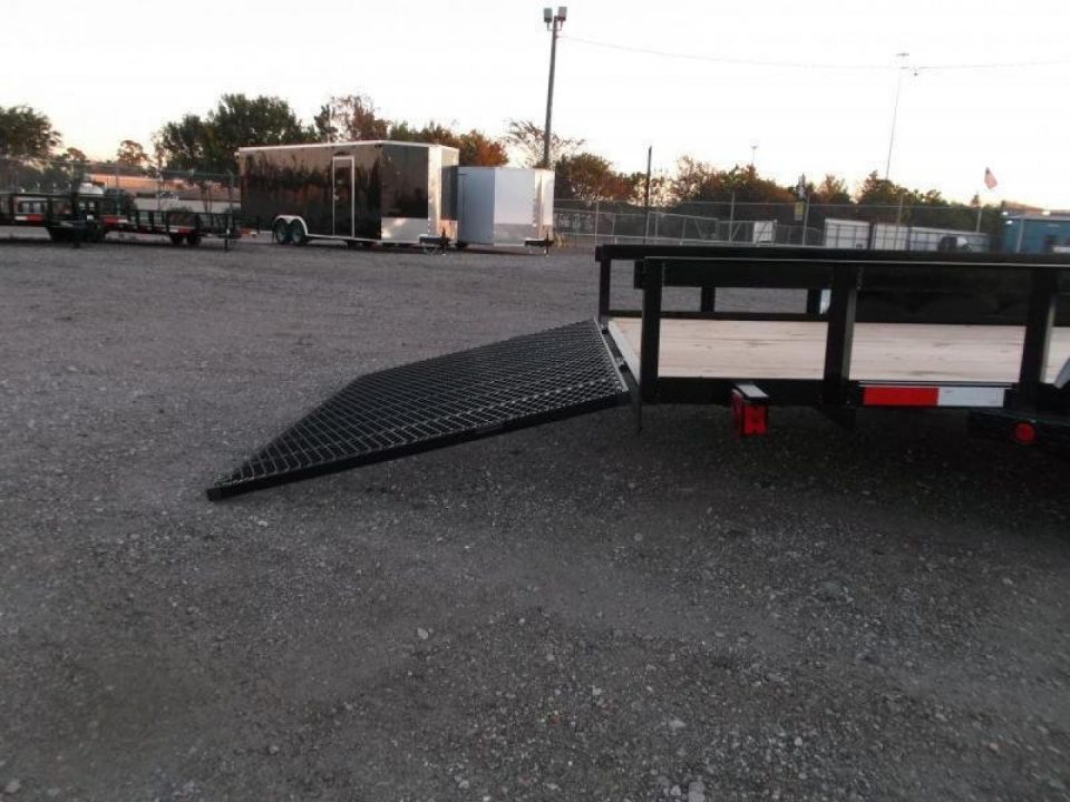 New 2026 Longhorn Trailers 83x14 Tandem Axle Utility Trailer / Lowboy Utility Trailer / 4ft Heavy Duty Ramp Gate / Electric Brakes / LED Lights