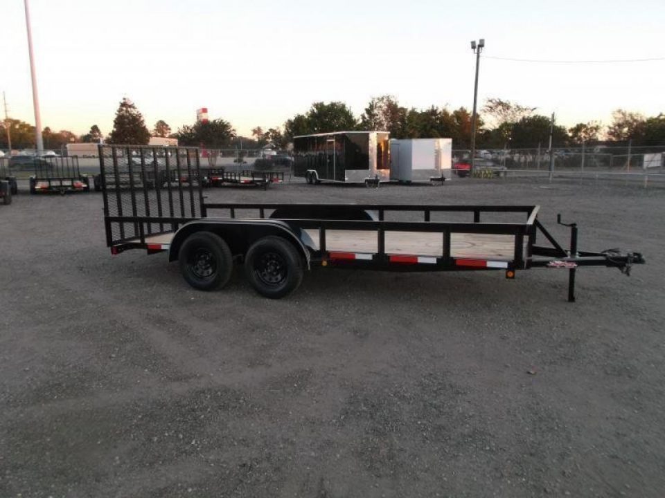 New 2026 Longhorn Trailers 83x14 Tandem Axle Utility Trailer / Lowboy Utility Trailer / 4ft Heavy Duty Ramp Gate / Electric Brakes / LED Lights