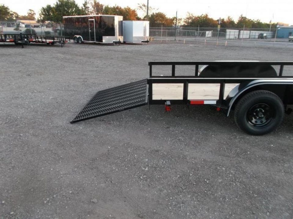 New 2026 Longhorn Trailers 83x14 Tandem Axle Utility Trailer / Lowboy Utility Trailer / 4ft Heavy Duty Ramp Gate / Electric Brakes / LED Lights
