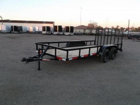 New 2026 Longhorn Trailers 83x14 Tandem Axle Utility Trailer / Lowboy Utility Trailer / 4ft Heavy Duty Ramp Gate / Electric Brakes / LED Lights