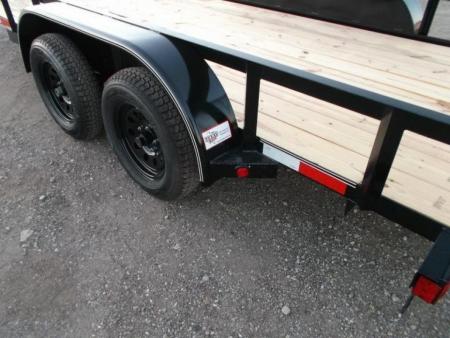 New 2026 Longhorn Trailers 83x14 Tandem Axle Utility Trailer / Lowboy Utility Trailer / 4ft Heavy Duty Ramp Gate / Electric Brakes / LED Lights