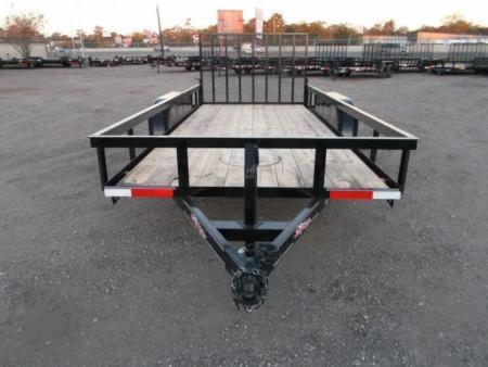 New 2026 Longhorn Trailers 83x14 Tandem Axle Utility Trailer / Lowboy Utility Trailer / 4ft Heavy Duty Ramp Gate / Electric Brakes / LED Lights