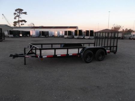 New 2026 Longhorn Trailers 83x14 Tandem Axle Utility Trailer / Lowboy Utility Trailer / 4ft Heavy Duty Ramp Gate / Electric Brakes / LED Lights