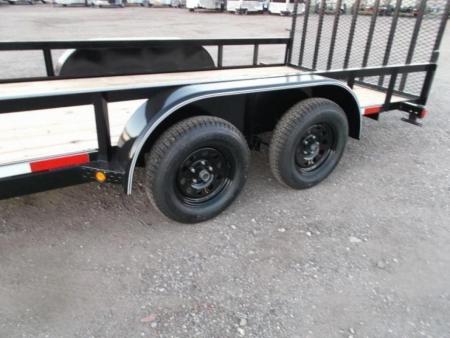 New 2026 Longhorn Trailers 83x14 Tandem Axle Utility Trailer / Lowboy Utility Trailer / 4ft Heavy Duty Ramp Gate / Electric Brakes / LED Lights