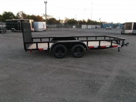New 2026 Longhorn Trailers 83x14 Tandem Axle Utility Trailer / Lowboy Utility Trailer / 4ft Heavy Duty Ramp Gate / Electric Brakes / LED Lights