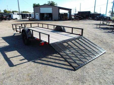 New 2026 Longhorn Trailers 77x14 Utility Trailer / 4ft Heavy Duty Ramp Gate / LED Lights