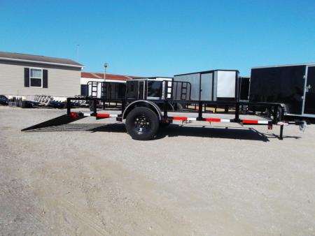 New 2026 Longhorn Trailers 77x14 Utility Trailer / 4ft Heavy Duty Ramp Gate / LED Lights