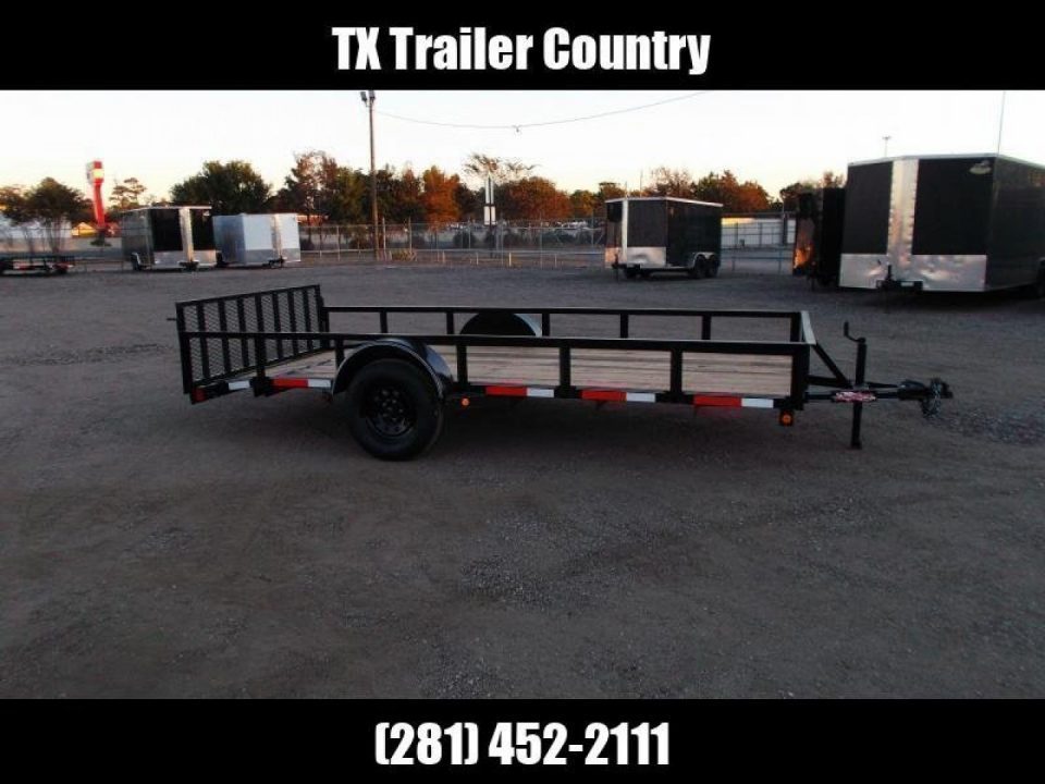 New 2026 Longhorn Trailers 77x14 Single Axle Utility Trailer / Side by Side Trailer / 2ft Dovetail / 2ft Ramp Gate / LED Lights