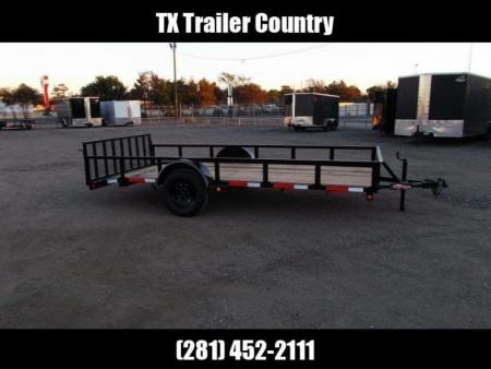 New 2026 Longhorn Trailers 77x14 Single Axle Utility Trailer / Side by Side Trailer / 2ft Dovetail / 2ft Ramp Gate / LED Lights