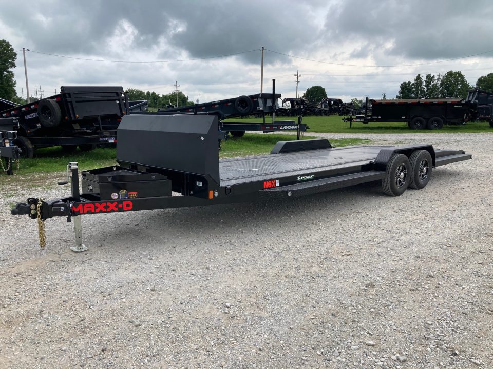 New 2027 MAXX-D 83x24 TANDEM 9.9K CARHAULER W/ ALUM WHEELS, WINCH PLATE, ROCK SHIELD & E-TRACK Car Hauler