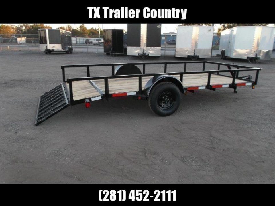 New 2026 Longhorn Trailers 77x14 Single Axle Utility Trailer / Side by Side Trailer / 2ft Dovetail / 2ft Ramp Gate / LED Lights