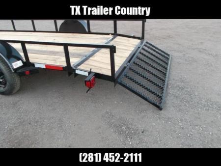 New 2026 Longhorn Trailers 77x14 Single Axle Utility Trailer / Side by Side Trailer / 2ft Dovetail / 2ft Ramp Gate / LED Lights