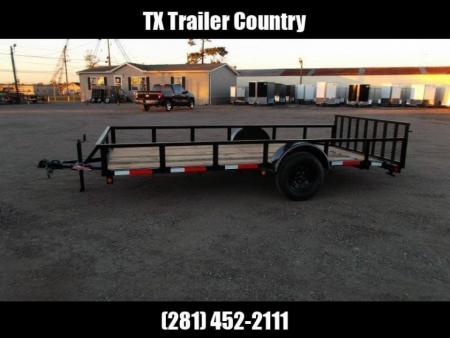 New 2026 Longhorn Trailers 77x14 Single Axle Utility Trailer / Side by Side Trailer / 2ft Dovetail / 2ft Ramp Gate / LED Lights