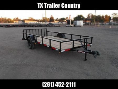 New 2026 Longhorn Trailers 77x14 Single Axle Utility Trailer / Side by Side Trailer / 2ft Dovetail / 2ft Ramp Gate / LED Lights