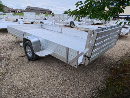 New 2027 Aluma 81 x 14 Single Axle with Side Ramps, Solid Front and Sides, Bi-Fold Tailgate Utility Trailer