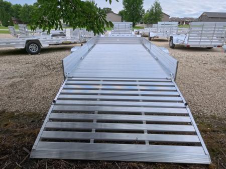 New 2027 Aluma 81 x 14 Single Axle with Side Ramps, Solid Front and Sides, Bi-Fold Tailgate Utility Trailer
