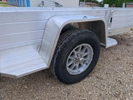 New 2027 Aluma 81 x 14 Single Axle with Side Ramps, Solid Front and Sides, Bi-Fold Tailgate Utility Trailer