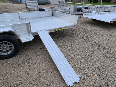 New 2027 Aluma 81 x 14 Single Axle with Side Ramps, Solid Front and Sides, Bi-Fold Tailgate Utility Trailer