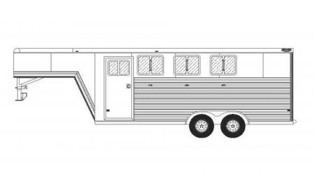 New 2026 Frontier Trailers 3 Horse Colt Gooseneck Slant Load Series Horse Trailer