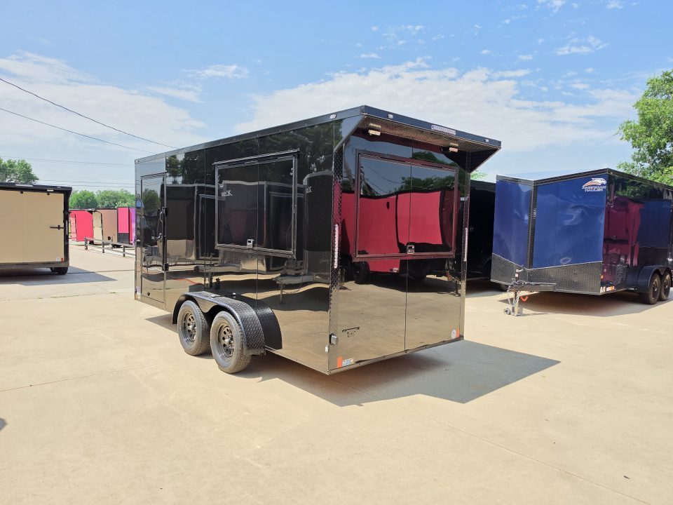 New 2026 New 7x16 TA Screwless Enclosed Vending Trailer | Blackout | Spoiler Package | 30 AMP Electric Pkg. | 7' Interior | .08 Polycor | Dexter Axles | 1164